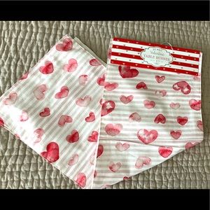 hearts stripes table runner farmhouse love